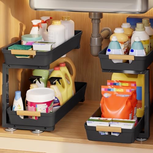 Homde Sliding Under Sink Organizer: 2-Pack Pull-Out Rack by Homde