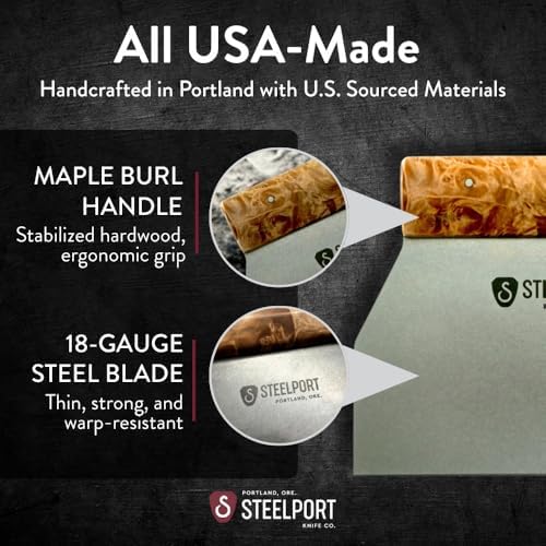 STEELPORT Bench Scraper | Dual Edge Stainless Steel Dough Cutter, USA Made - Image 2