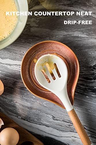 LAUCHUH Spoon Rest for Stove Top, Ceramic Spoon Holder for Kitchen Counter - Image 3