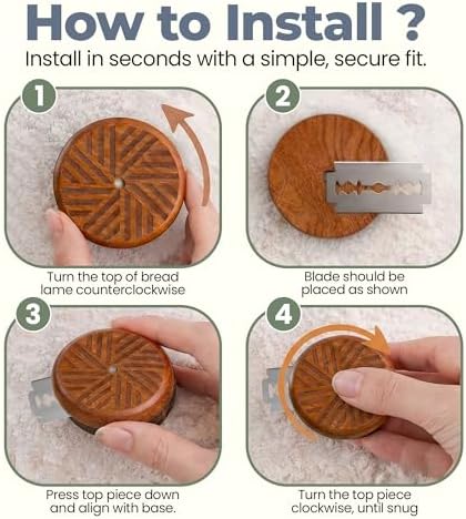 Crafted Rose Wood Bread Lame Slashing Tool, Dough Scoring Knife - Image 3