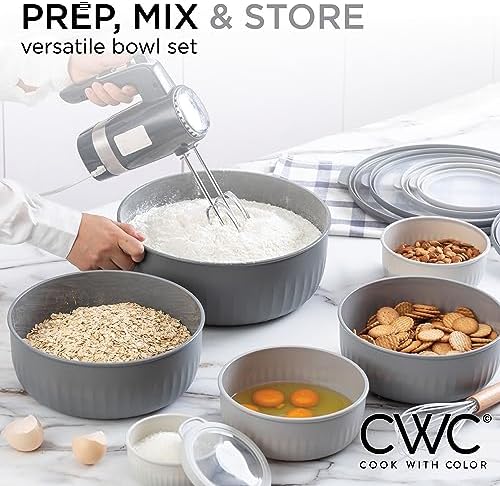 COOK WITH COLOR Prep Bowls with Lids- Wide and Deep Nesting Plastic Small - Image 6