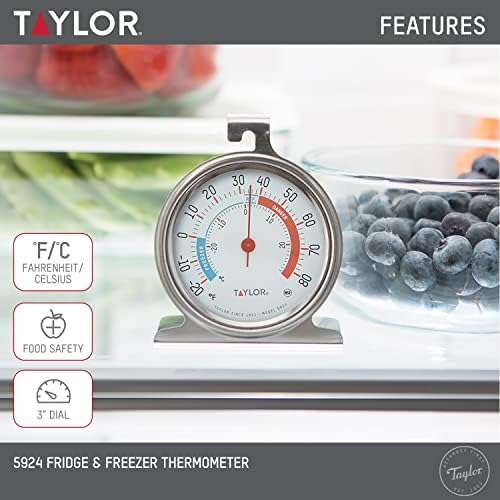 Taylor Large Dial Refrigerator Freezer Thermometer 2 Pack, 3 Inch Stainless - Image 2
