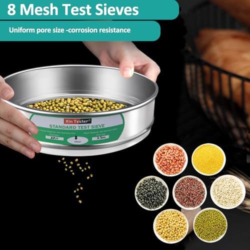 Xin Tester 8 mesh Standard Mesh Lab Sieves Laboratory Sample Test Analysis - Image 3