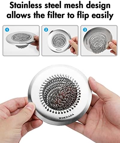 4 Pack Kitchen Sink Drain Strainer, Patented Reversible Chain Mesh Basket - Image 5