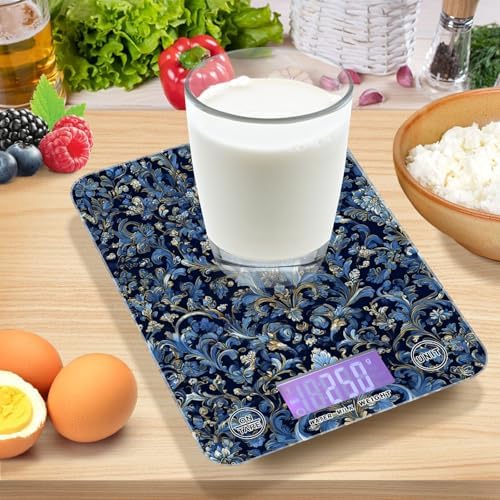 Classical Blue Damascus Food Kitchen Scale Digital Weight Grams and Ounces - Image 7