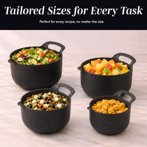 COOK WITH COLOR Nesting Plastic Mixing Bowl Set with Pour Spouts and Handles - Image 5