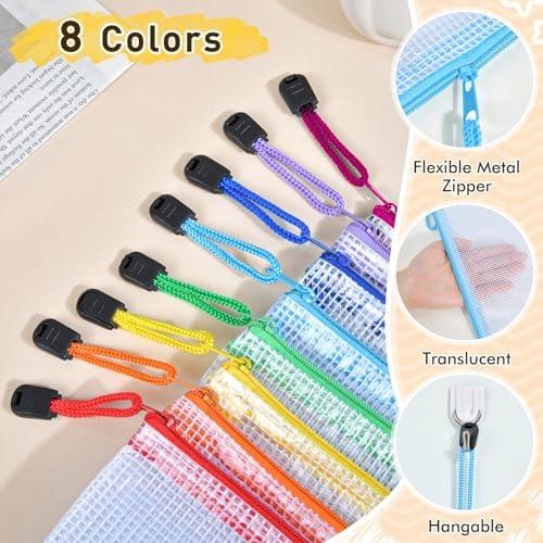 30pcs Mesh Zipper Pouch Bags, 8 Sizes Zippered Storage Bags - Image 3