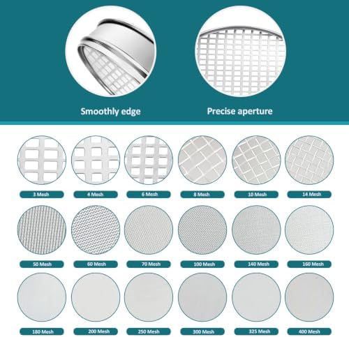 7.9" 304 Stainless Steel Lab Sieve, 3 Mesh Screen Sifter - Image 3