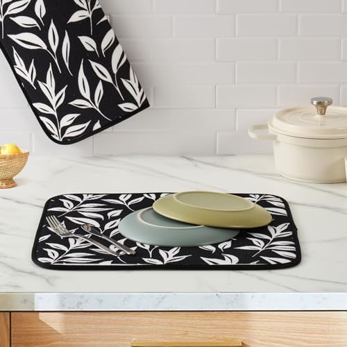 FRESHMINT Dish Drying Mats 2 Pack, Verdant Leaves - Image 2