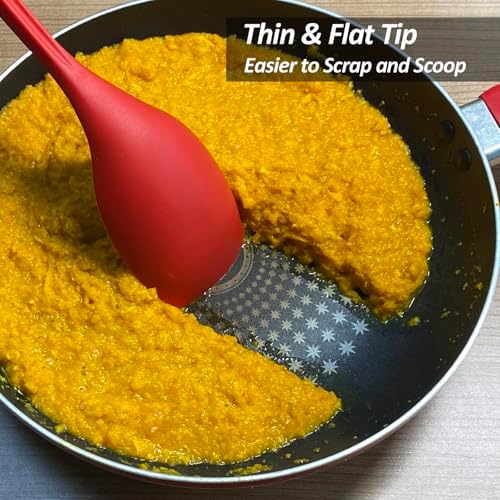 Vovoly Large Silicone Cooking Spoon Set, Deep bowl & Measurement Mark - Image 6