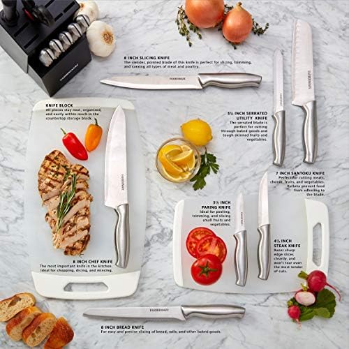 Farberware 15-Piece Kitchen Knife Block Set, Stainless Steel - Image 5