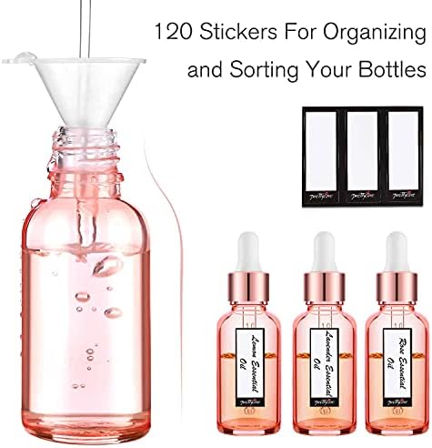 PrettyCare Glass Eye Dropper Bottles 99 Pack, 1oz Rose Empty Thick Bottles Bulk - Image 6