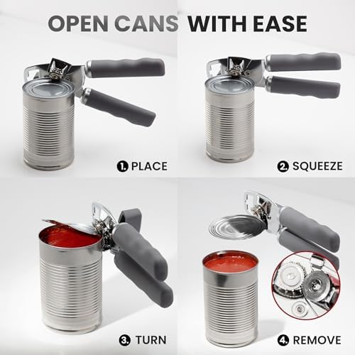 Zulay Kitchen Manual Can Opener Heavy Duty Patented Stainless Steel - Image 6