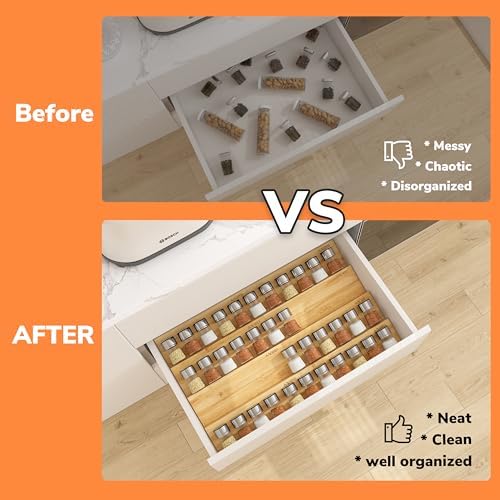 AMBIRD Bamboo Spice Drawer Organizer - Image 3