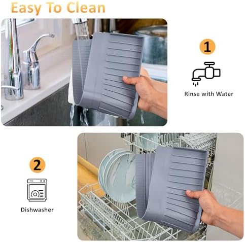 Sink Edge Protector with Suction Cup 4"x30" 20" 14" Silicone Sink Splash Guard - Image 6
