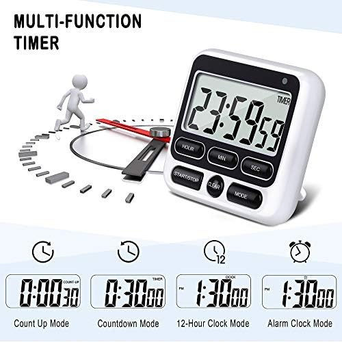 4-in-1 Digital Timer with Count Up/Down, Clock & Alarm, Ring & Silent Modes - Image 4