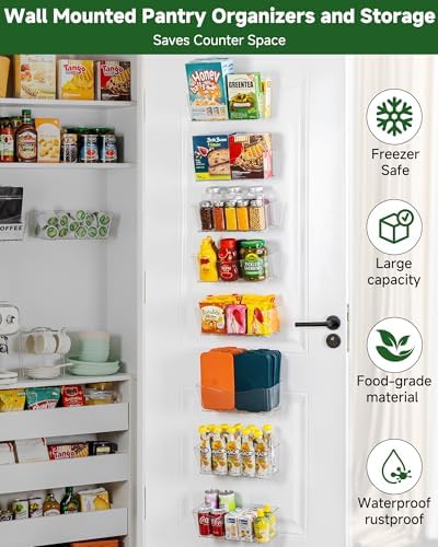 8-Pack Adhesive Pantry Organizers and Storage, Large Cabinet Door Organizer - Image 2
