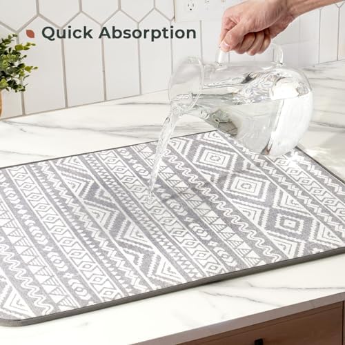 FRESHMINT Dish Drying Mats 2 Pack, Global Bohemian - Image 4