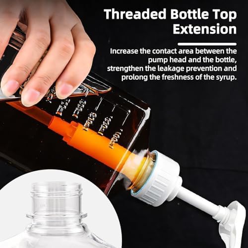 Large Capacity Syrup Dispenser for Coffee Bar, Pump Dispenser 54oz 1600ml PET - Image 5