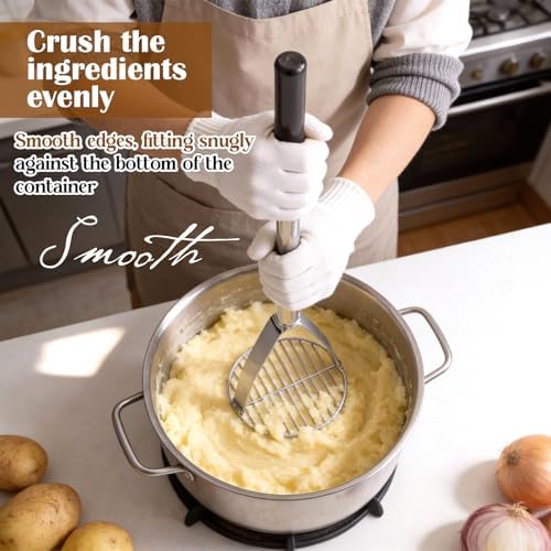 Sawysine 2 Pcs 5 x 24.5 Inch Round Potato Masher - Image 5