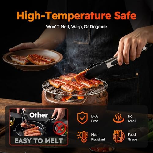 HST Tongs for Cooking with Silicone Tips 3 Pack, Kitchen Tongs - Image 3