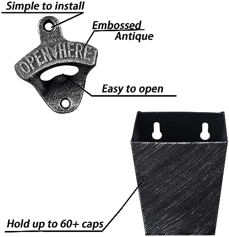 Old Fashioned Cast Iron Beer Cap Opener Wall Mounted Bottle Opener - Image 2