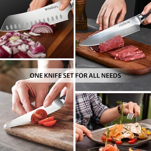 MOSFiATA Chef Knife Sets with Carry case Bag, 19 Pieces Professional Knife Set - Image 7