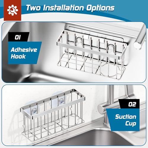 MURLONG Sponge Holder for Kitchen Sink, Sink Caddy Organizer - Image 3