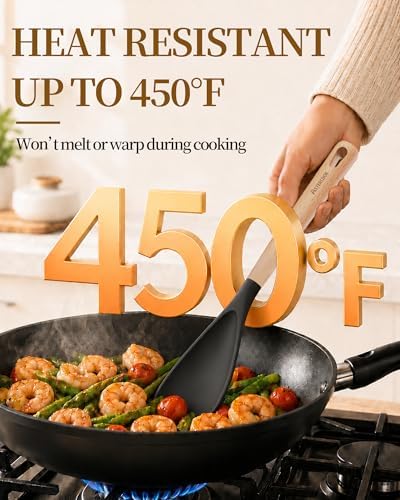 Astercook Cooking Spoon, 2 Pack, Nonstick Safe Silicone Spatula - Image 5