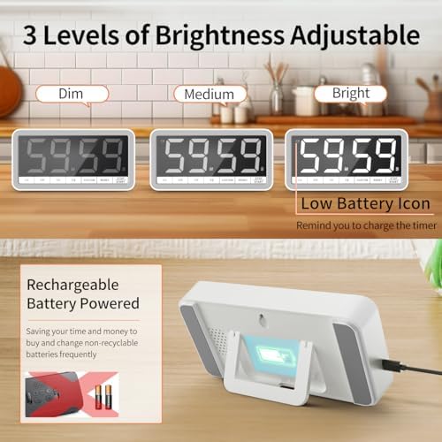 VOCOO Large 7.8" Digital Timer, Magnetic LED Timer - Image 5