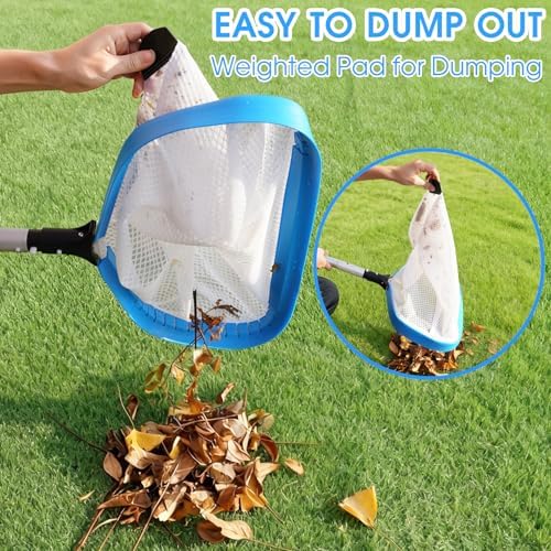 TidyMister New Diamond Netting Double-Layer Pool Net 18'' Heavy Duty Leaf Rake - Image 6