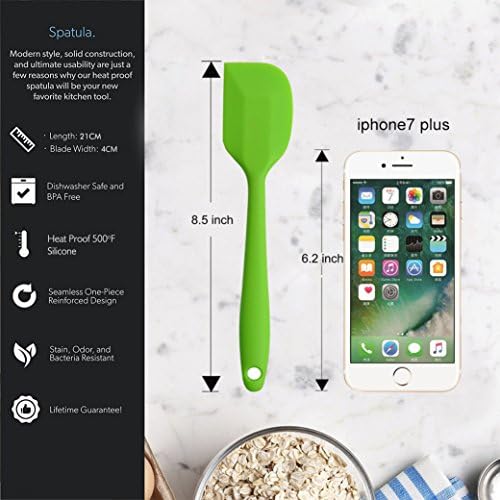 Silicone Spatulas, 8.5 inch Small Rubber Spatula Seamless One Piece Design Heat - Image 6