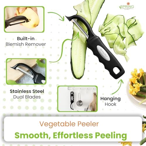 Spring Chef Stainless Steel Potato Masher & Durable Vegetable Peeler Set - Image 4