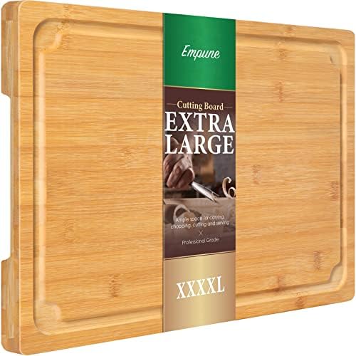 Empune 30" x 20" Turkey Carving Board, Bamboo Cutting Boards by Empune