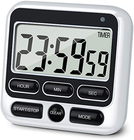 4-in-1 Digital Timer with Count Up/Down, Clock & Alarm, Ring & Silent Modes by KTKUDY