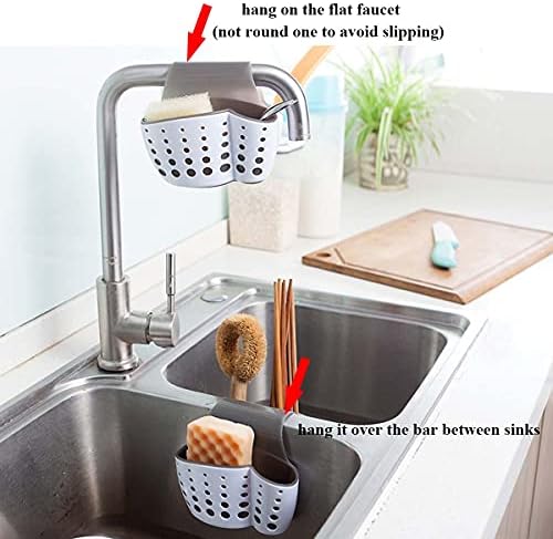 Kitchen Sink Caddy Sponge Holder, Saddle Faucet Organizer - Image 5