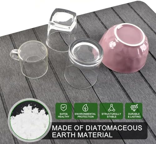 Stone Drying Mat for Kitchen Counter, Double-Sided Diatomaceous Earth Dish - Image 2