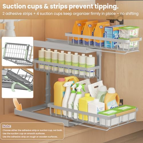 Under Sink Organizer for Kitchen and Bathroom Cabinet Pull Out storage - Image 5