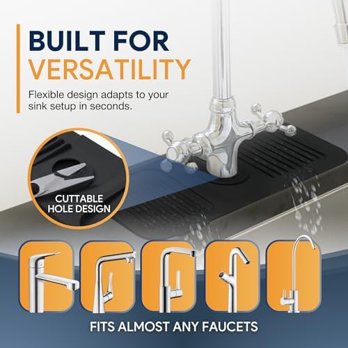 14.6” Silicone Faucet Mat For Kitchen Sink, Kitchen Sink Splash Guard Behind - Image 4