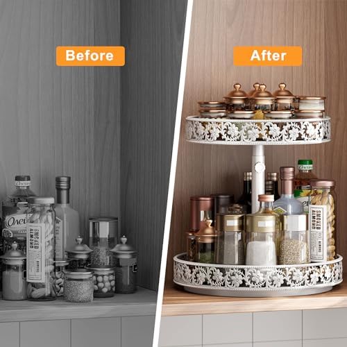 2 Tier Lazy Susan Organizer Turntable, 12 Inch - Image 5