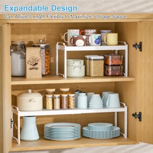 4 Pack Kitchen Cabinet Shelves Organizers, Kitchen Counter Storage Shelf Spice - Image 3