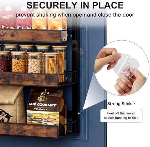 8 Tier Over The Door Pantry Orangizer 2 IN 1 Wall Mounted or Hanging Spice Rack - Image 6
