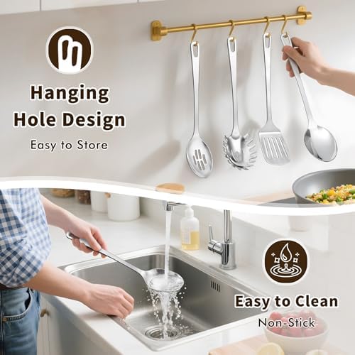 3 Pcs Stainless Steel Cooking Utensils Set, Heat Resistant Kitchen Utensils - Image 6