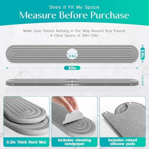 Stone Faucet Mat for Kitchen Sink – Diatomite Fast-Drying Stone Tray, Faucet - Image 4