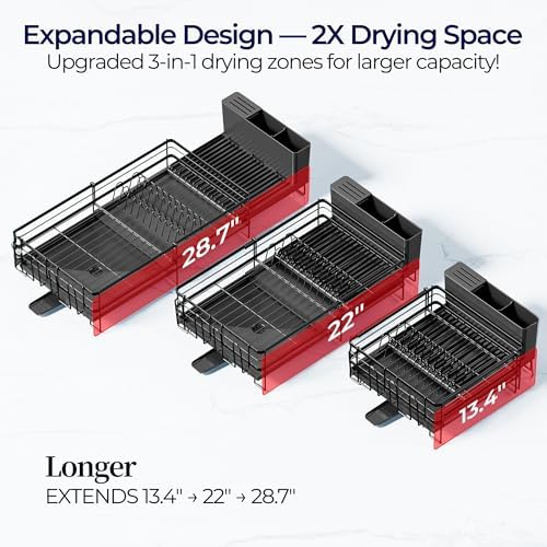Large Dish Drying Rack, Expandable Dish Rack - Image 5