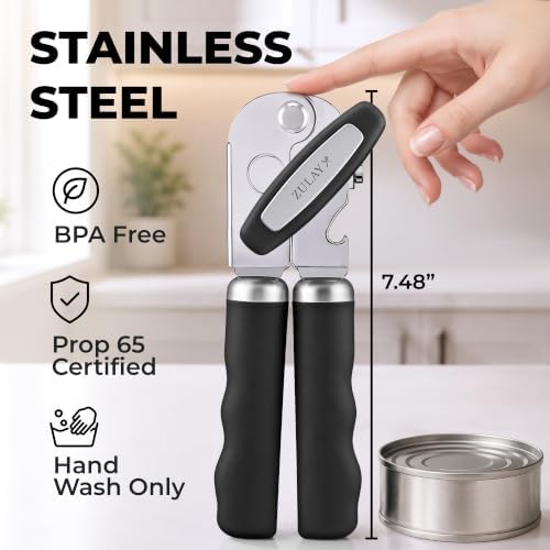 Zulay Kitchen Stainless Steel Swing Open Manual Can Opener Comfortable Grip - Image 6