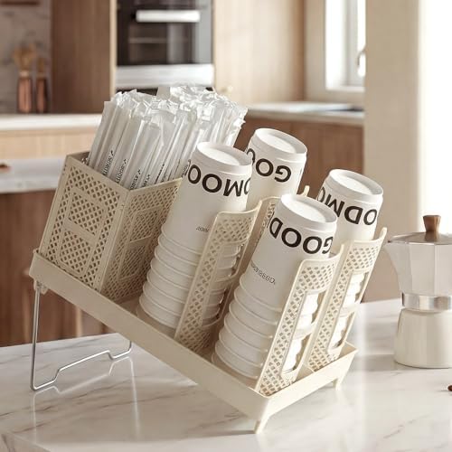 Tirifer Cup and Lid Holder, Disposable Paper Cup Dispenser - Image 2