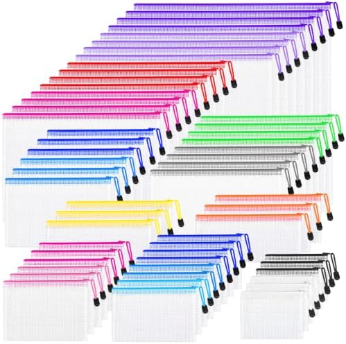 56pcs Mesh Zipper Pouch Bags, 8 Sizes Zippered Storage Bags by Unknown