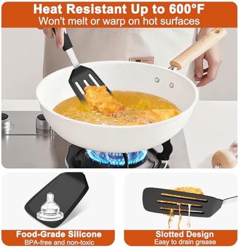2 Pack Silicone Kitchen Spatula Set, 600°F Heat Resistant - Image 4
