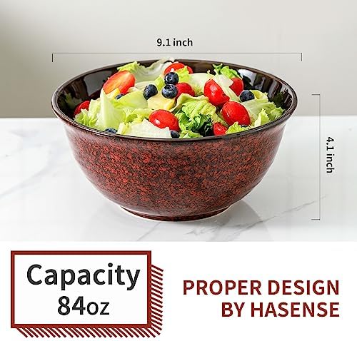 HASENSE Serving Bowls, 84 Ounce Ceramic Mixing Bowls Set of 2 - Image 3